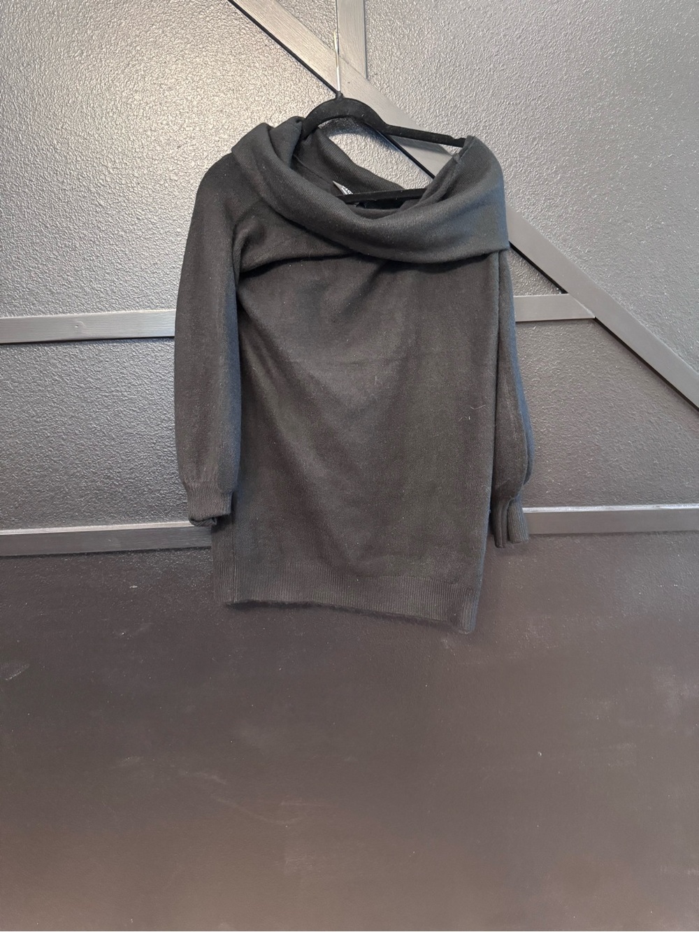 Vici Black Off-the-Shoulder Cowl Neck Sweater Dress